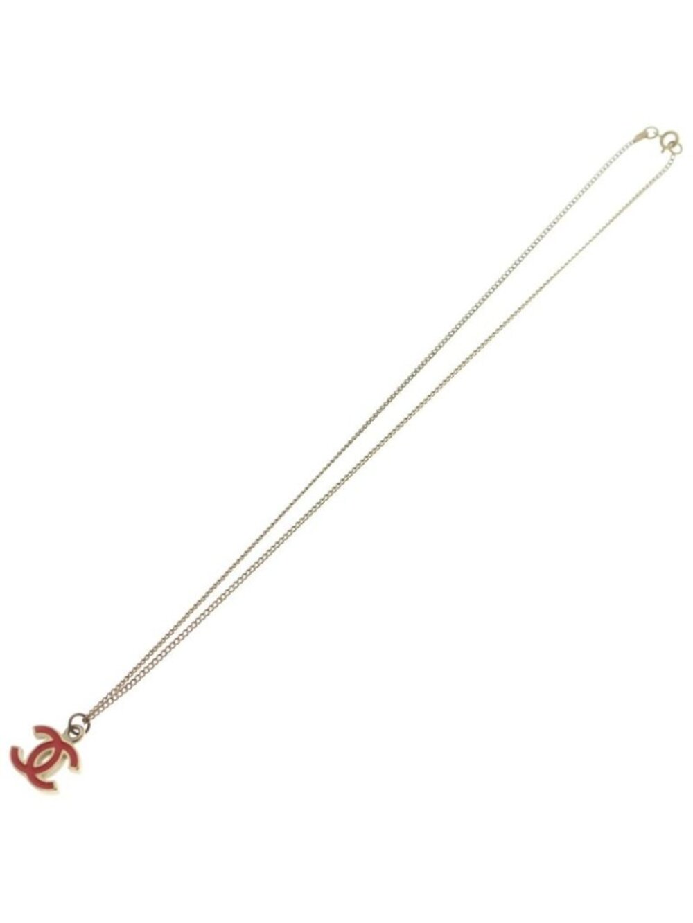 ★SOLD★ Chanel CC Logo Metal Necklace Pink Gold - Picture 2 of 6